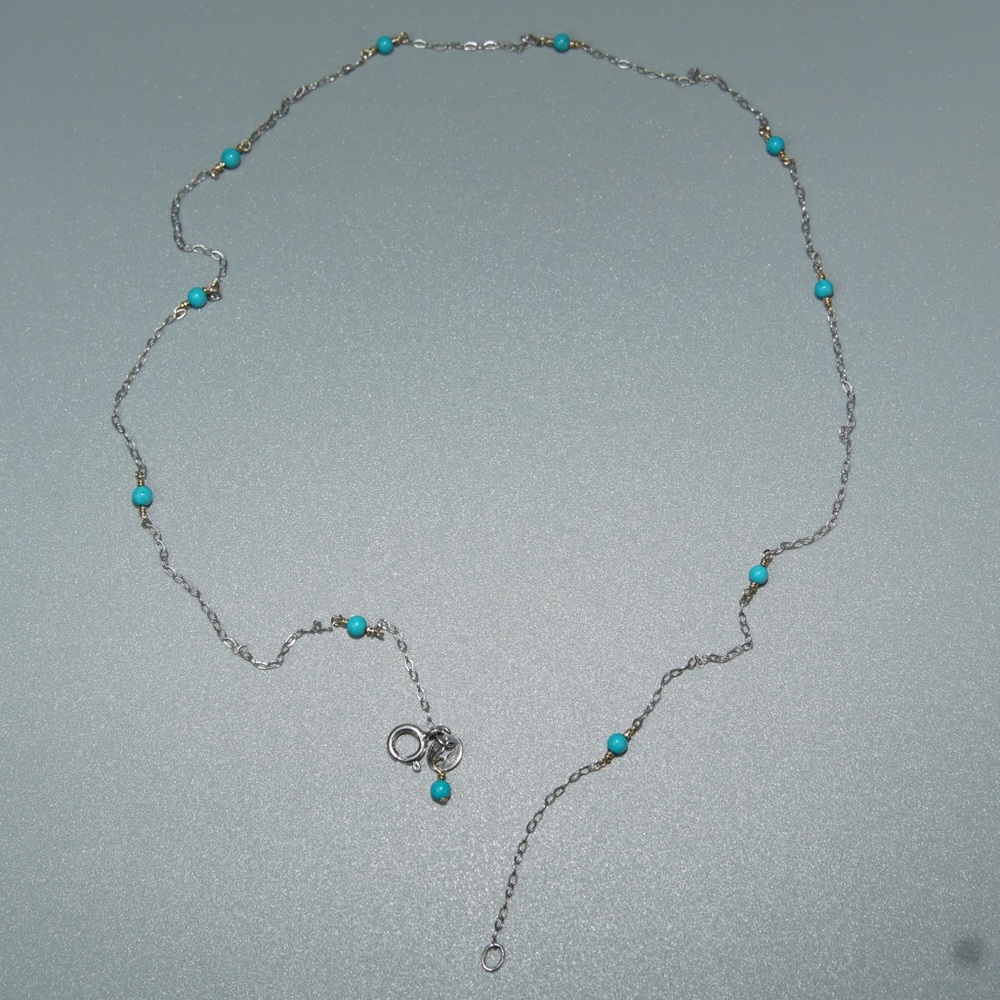 Two Tone Necklace With Turquoise Beads View 2